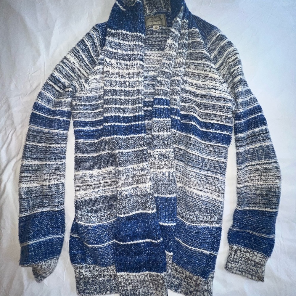 LUCKY BRAND Black/Blue Knitted Cardigan, Medium